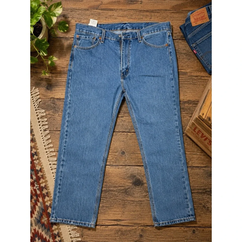 Levi's 505 Men's Jeans 38x29 Regular Fit Straight Leg Medium Wash Blue Denim